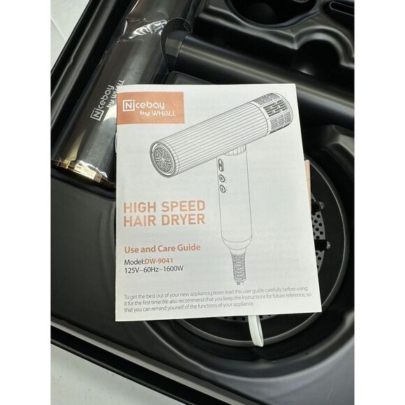 Nicebay Ionic Hair Dryer, Professional Blow Dryer with 3 Attachments Open Box - Picture 4 of 12
